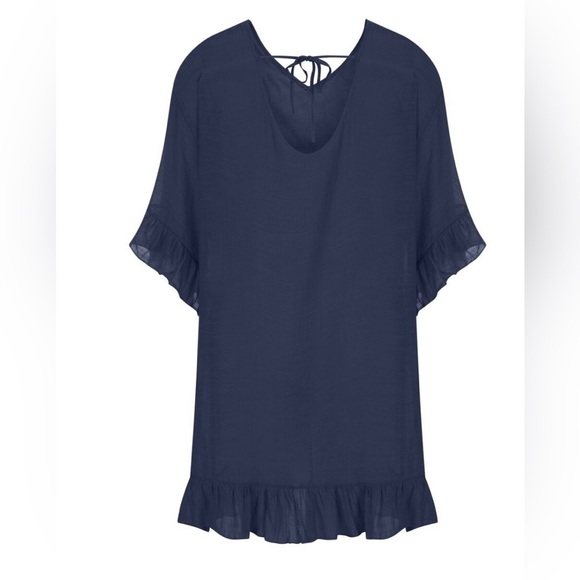 EKOUAER Womens Casual Solid Short Sleeve Boho Dress Swing Cover Up Dress Size S - Picture 5 of 9